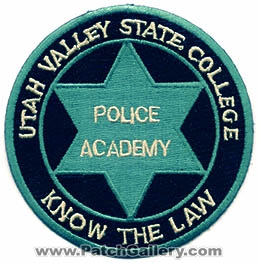 Utah Valley State College Police Department Academy (Utah)
Thanks to Alans-Stuff.com for this scan.
Keywords: dept.