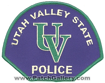 Utah Valley State Police Department (Utah)
Thanks to Alans-Stuff.com for this scan.
Keywords: dept. uv
