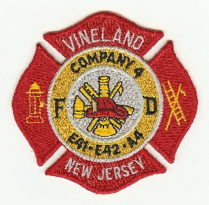 Vineland Fire Company 4 E41 E42 A4
Thanks to PaulsFirePatches.com for this scan.
Keywords: new jersey engine ambulance