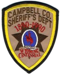 Campbell County Sheriff's Dept 1890-1990 (Wyoming)
Thanks to BensPatchCollection.com for this scan.
Keywords: sheriffs department
