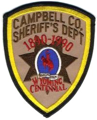 Campbell County Sheriff's Dept 1890-1990 (Wyoming)
Thanks to BensPatchCollection.com for this scan.
Keywords: sheriffs department