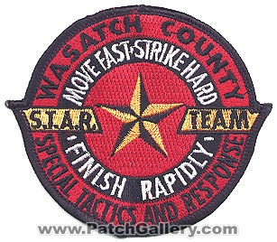 Wasatch County Sheriff's Department STAR Team (Utah)
Thanks to Alans-Stuff.com for this scan.
Keywords: sheriffs dept. s.t.a.r. special tactics and response