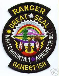 White Mountain Apache Tribe Ranger Game & Fish (Arizona)
Thanks to apdsgt for this scan.
Keywords: and