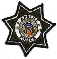 White Mountain Apache Tribe Police (Arizona)
Thanks to BensPatchCollection.com for this scan.
Keywords: wmat w.m.a.t.