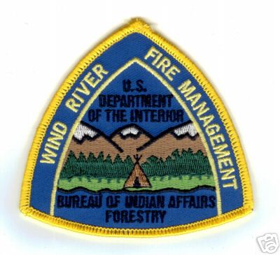 Wind River Fire Management
Thanks to PaulsFirePatches.com for this scan.
Keywords: wyoming us u.s. department of the interior bureau of indian affairs forestry