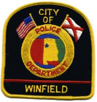 Winfield Police Department (Alabama)
Thanks to BensPatchCollection.com for this scan.
Keywords: city of