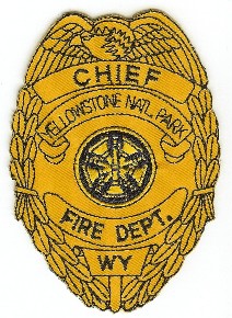 Yellowstone National Park Fire Dept Chief
Thanks to PaulsFirePatches.com for this scan.
Keywords: wyoming natl department