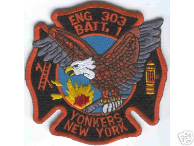 Yonkers Fire Engine 303 Battalion 1
Thanks to Brent Kimberland for this scan.
Keywords: new york