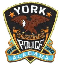 York Police (Alabama)
Thanks to BensPatchCollection.com for this scan.

