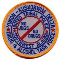 Yukon Kuskokwim Delta Drug & Alcohol Task Force (Alaska)
Thanks to BensPatchCollection.com for this scan.
Keywords: and united tribal police