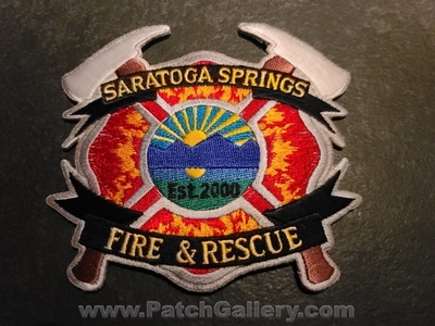 Saratoga Springs Fire and Rescue Department Patch (Utah)
Thanks to Jeremiah Herderich for the picture.
Keywords: & dept. est 2000