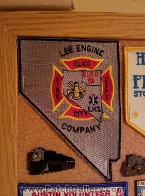 Elko City Fire Department Lee Engine Company Patch (Nevada)
Thanks to Jeremiah Herderich for the picture.
Keywords: dept. co. state shape