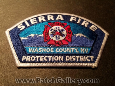 Sierra Fire Protection District Patch (Nevada)
Thanks to Jeremiah Herderich for the picture.
Keywords: prot. dist. department dept. washoe county co. nv
