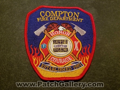 Compton Fire Department Firefighter Patch (California)
Thanks to Jeremiah Herderich for the picture.
Keywords: city of dept.