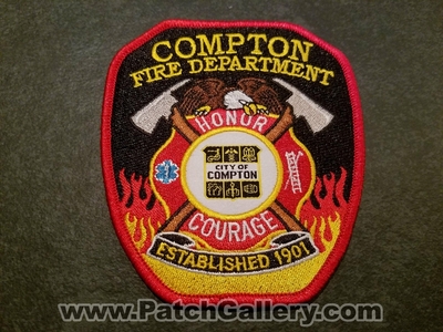 Compton Fire Department Officer Patch (California)
Thanks to Jeremiah Herderich for the picture.
Keywords: city of dept.