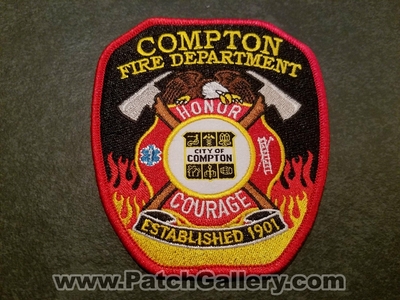 Compton Fire Department Officer Patch (California)
Thanks to Jeremiah Herderich for the picture.
Keywords: city of dept.