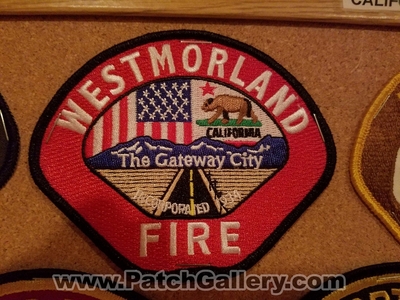 Westmorland Fire Department Patch (California)
Thanks to Jeremiah Herderich for the picture.
Keywords: dept. the gateway city