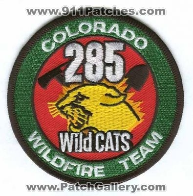 285 Wild Cats Wildfire Team Patch (Colorado) (Confirmed)
[b]Scan From: Our Collection[/b]
Keywords: wildcats forest fire wildland