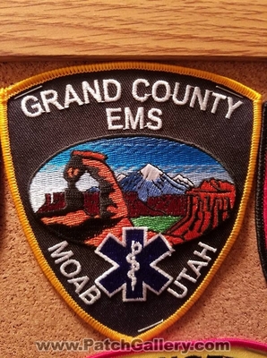 Grand County Emergency Medical Services EMS Moab Patch (Utah)
Thanks to Jeremiah Herderich for the picture.
Keywords: co. ambulance emt paramedic