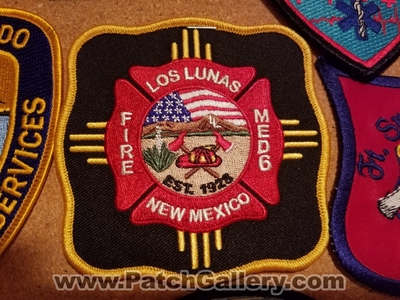 Los Lunas Fire Department Med 6 Patch (New Mexico)
Thanks to Jeremiah Herderich for the picture.
Keywords: dept. med6 est. 1928