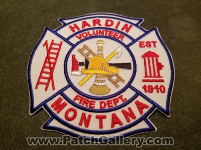 Hardin Volunteer Fire Department Patch (Montana)
Thanks to Jeremiah Herderich for the picture.
Keywords: vol. dept. est 1910