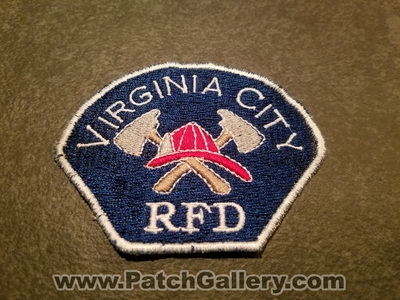 Virginia City Rural Fire Department Patch (Montana)
Thanks to Jeremiah Herderich for the picture.
Keywords: rfd dept.