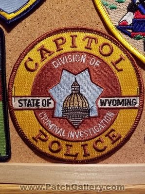 Wyoming Capitol Police Department Patch (Wyoming)
Thanks to Jeremiah Herderich for the picture.
Keywords: dept.