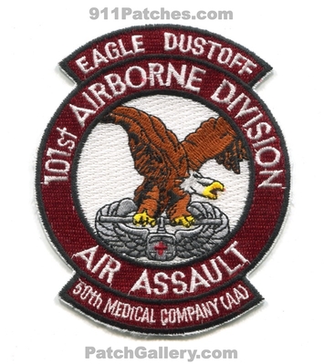 50th Medical Company Air Ambulance Eagle Dustoff Army Military Patch (Kentucky)
Scan By: PatchGallery.com
Keywords: aa assault 101st airborne division medevac ems