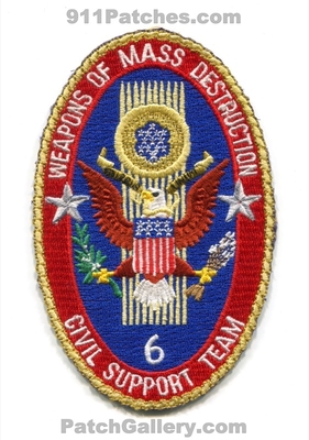 Weapons of Mass Destruction WMD Civil Support Team CST 6 Military Patch (Texas)
Scan By: PatchGallery.com
