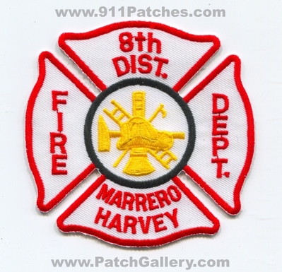 8th District Fire Department Marrero Harvey Patch (Louisiana)
Scan By: PatchGallery.com
Keywords: dist. dept.