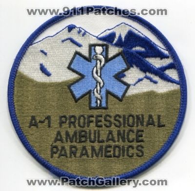 A-1 Professional Ambulance Paramedics Patch (Colorado) (Defunct)
[b]Scan From: Our Collection[/b]
Keywords: a1 ems boulder county longmont