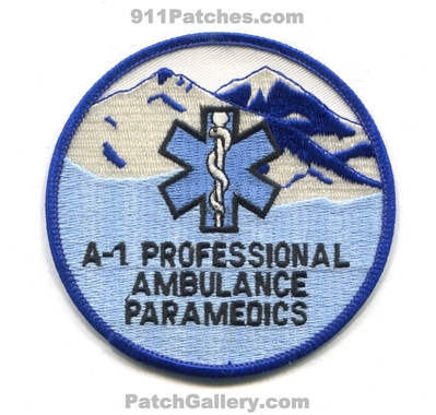 A-1 Professional Ambulance Paramedics Patch (Colorado) (Defunct)
[b]Scan From: Our Collection[/b]
Keywords: a1 ems boulder county co. longmont