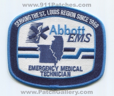 Abbott Emergency Medical Services EMS EMT Patch (Missouri)
Scan By: PatchGallery.com
Keywords: technician ambulance serving the saint st. louis region since 1969