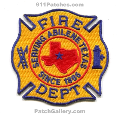 Abilene Fire Department Patch (Texas)
Scan By: PatchGallery.com
Keywords: dept. serving since 1886
