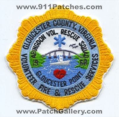 Abingdon Volunteer Fire and Rescue Servies Squad (Virginia)
Scan By: PatchGallery.com
Keywords: vol. & gloucester county point