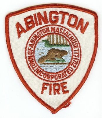 Abington Fire
Thanks to PaulsFirePatches.com for this scan.
Keywords: massachusetts town of