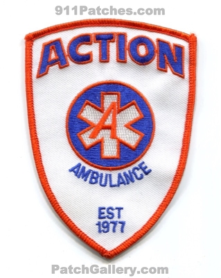Action Ambulance Patch (Massachusetts)
Scan By: PatchGallery.com
Keywords: ems emt paramedic est. 1977