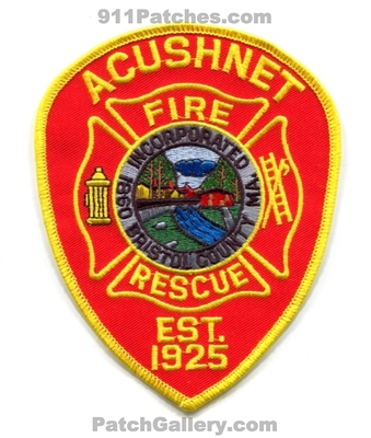 Acushnet Fire Rescue Department Bristol County Patch (Massachusetts)
Scan By: PatchGallery.com
Keywords: dept. co. incorporated 1860 est. 1925