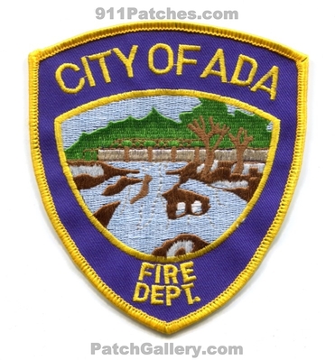 Ada Fire Department Patch (Oklahoma)
Scan By: PatchGallery.com
Keywords: city of dept.