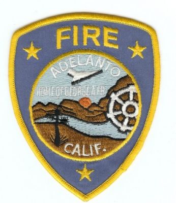 Adelanto Fire
Thanks to PaulsFirePatches.com for this scan.
Keywords: california