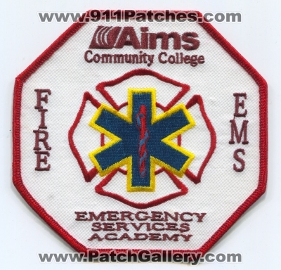 Aims Community College Fire EMS Emergency Services Academy Patch (Colorado)
[b]Scan From: Our Collection[/b]
Keywords: comm. school department dept.