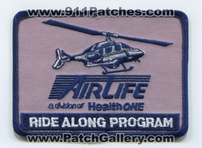 AirLife Denver Ride Along Program Patch (Colorado)
[b]Scan From: Our Collection[/b]
Keywords: ems air medical helicopter ambulance a division of health one