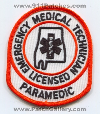 Alabama State Licensed Emergency Medical Technician EMT Paramedic EMS Patch (Alabama)
Scan By: PatchGallery.com
Keywords: certified registered e.m.t. services e.m.s. ambulance