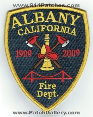 Albany Fire Department (California)
Thanks to PaulsFirePatches.com for this scan.
Keywords: dept.