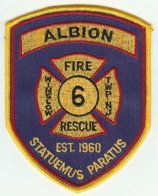 Albion Fire Rescue
Thanks to PaulsFirePatches.com for this scan.
Keywords: new jersey winslow twp township 6