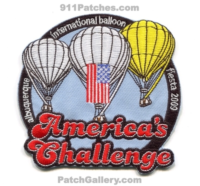 Albuquerque International Hot Air Balloon Fiesta 2009 Americas Challenge Patch (New Mexico)
Scan By: PatchGallery.com
