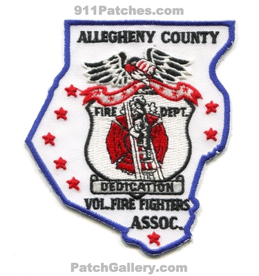Allegheny County Volunteer Fire Fighters Association Patch (Pennsylvania)
Scan By: PatchGallery.com
Keywords: co. vol. firefighters assoc. assn. department dept. dedication