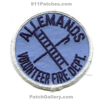 Allemands Volunteer Fire Department Patch (Louisiana)
Scan By: PatchGallery.com
Keywords: vol. dept.