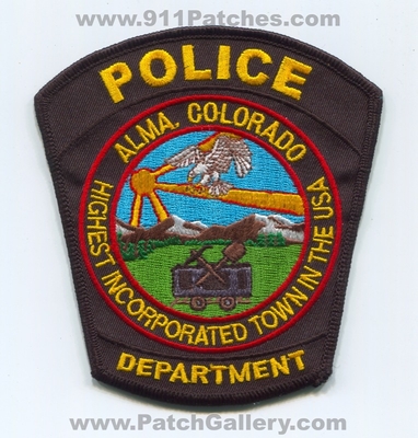Alma Police Department Patch (Colorado)
Scan By: PatchGallery.com
Keywords: dept. highest incorporated town in the usa
