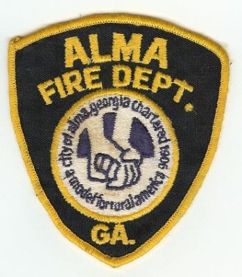 Alma Fire Dept
Thanks to PaulsFirePatches.com for this scan.
Keywords: georgia department city of